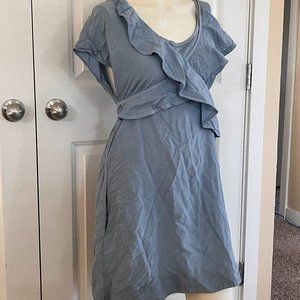 NWOT Prairie Underground Daphne Dress Silk/Hemp/Cotton removable ruffle